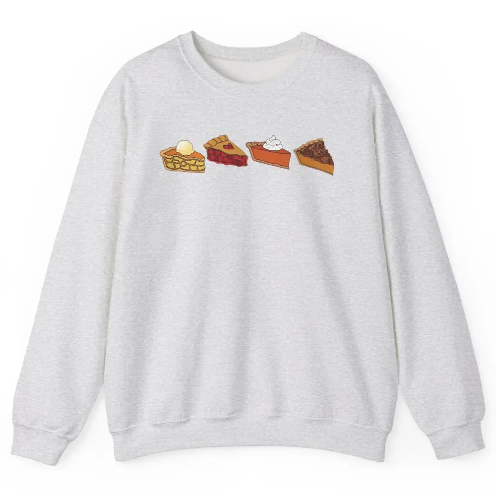 Retro Thanksgiving Pies Pumpkin Pie Pecan Pie Apple Pie Fall Unisex Crewneck Sweatshirt