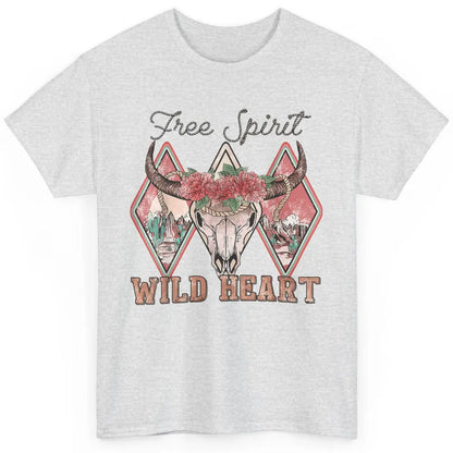 Bull Skull Free Spirit Wild Heart Valentine Western Rodeo Classic Unisex T-Shirt