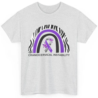 Craniocervical Instability CCI Awareness Purple Zebra Ribbon Classic Unisex T-Shirt