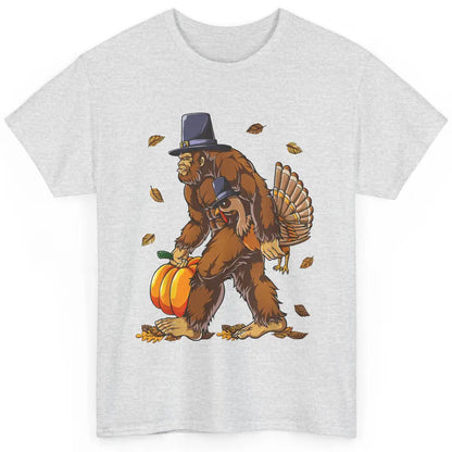 Bigfoot Pilgrim Hat Turkey Thanksgiving Funny Turkey Autumn Classic Unisex T-Shirt