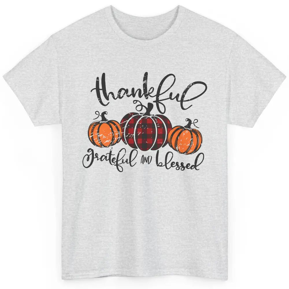 Vintage Grateful Thankful Blessed Pumpkin Fall Thanksgiving Classic Unisex T-Shirt