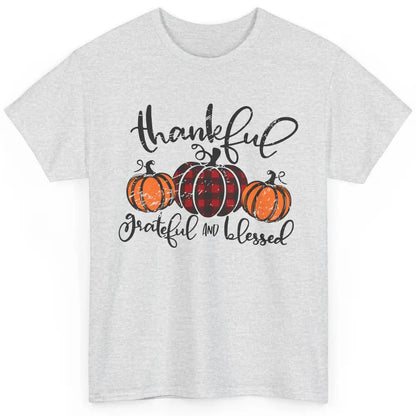 Vintage Grateful Thankful Blessed Pumpkin Fall Thanksgiving Classic Unisex T-Shirt