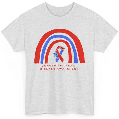 CHD Congenital Heart Disease Awareness Red Blue Ribbon Classic Unisex T-Shirt