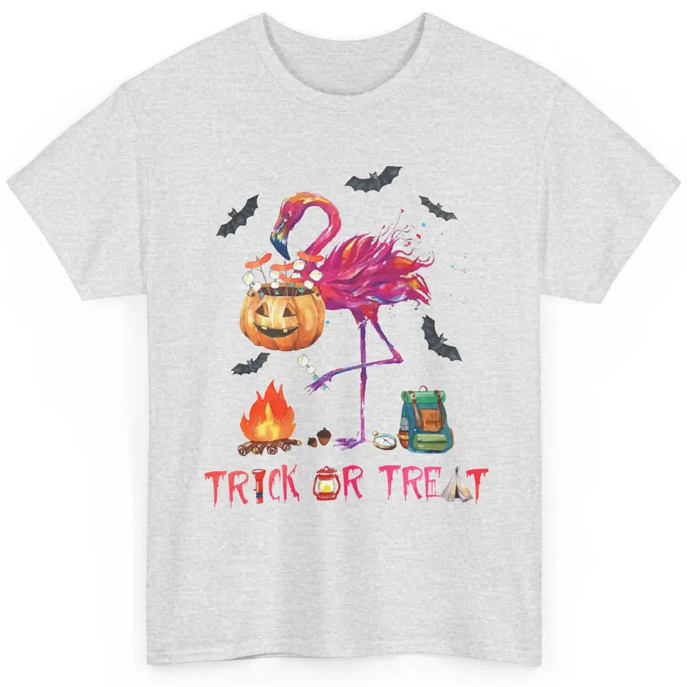 Flamingo Trick or Treat Halloween Camping Lovers Gift Classic Unisex T-Shirt