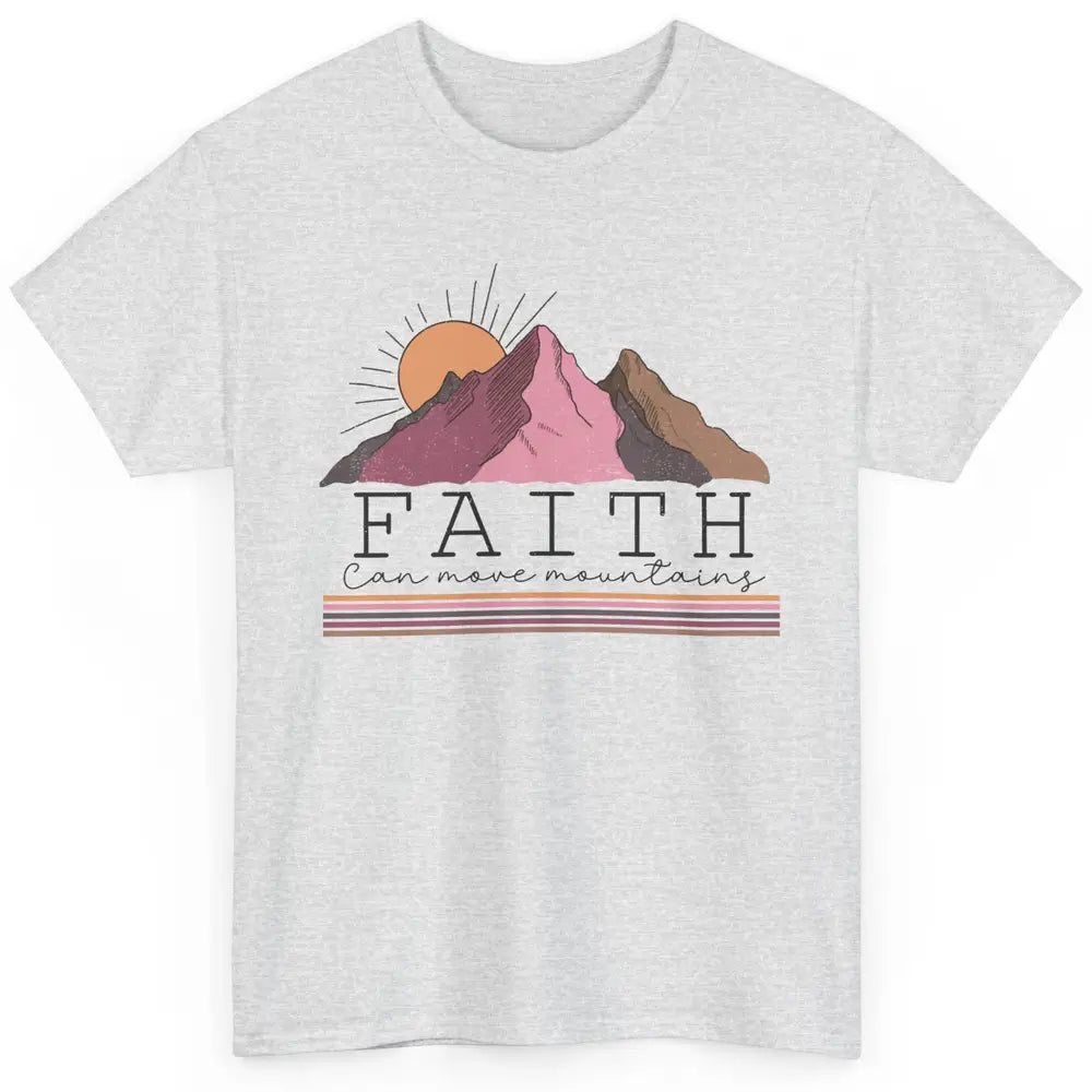 Faith Can Move Mountains Retro Christian Bible Verse Jesus Classic Unisex T-Shirt