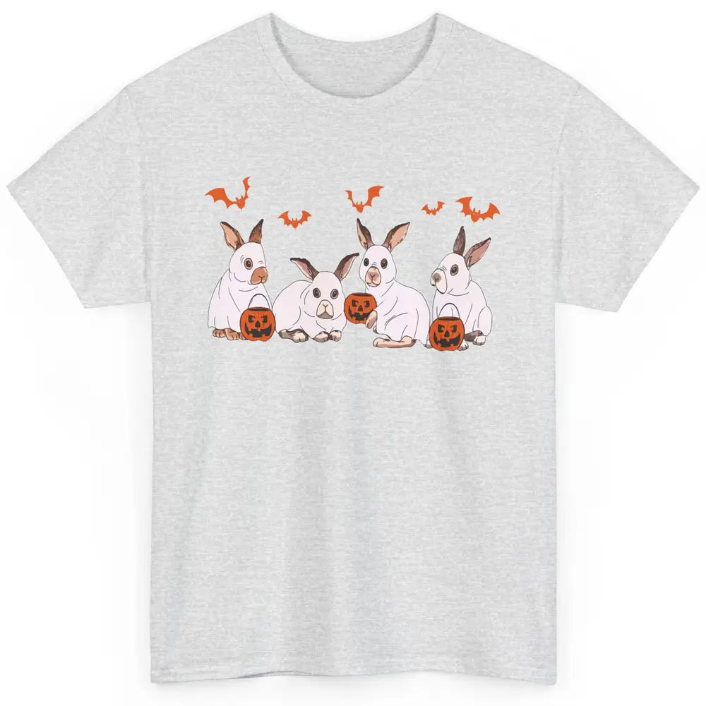 Funny Bunny Ghost Halloween Rabbit Pumpkin Spooky Season Classic Unisex T-Shirt