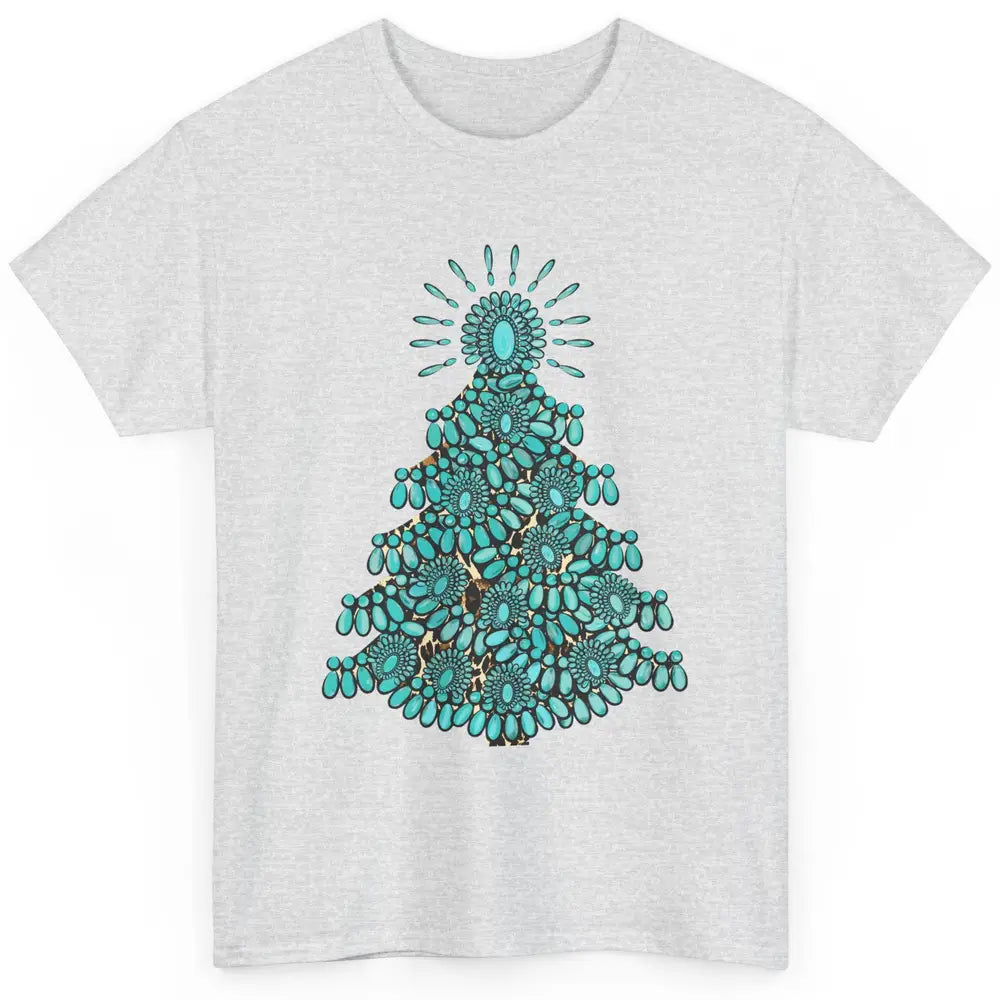 Turquoise Christmas Tree Western Christmas Country Farm Classic Unisex T-Shirt