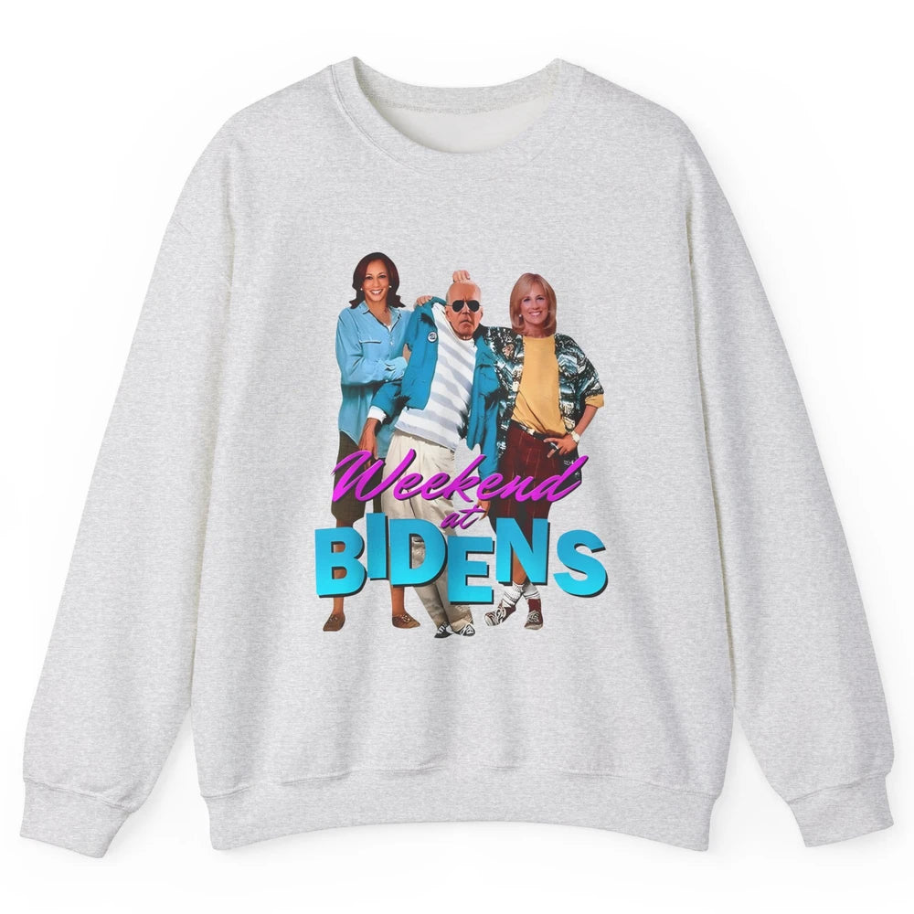 Weekend At Biden's Funny Joe Biden Anti Liberals Anti Biden Unisex Crewneck Sweatshirt