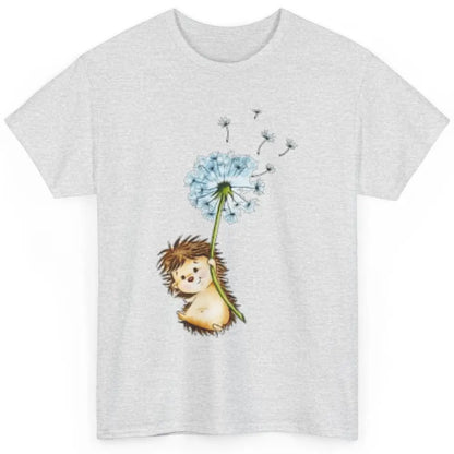 Cute Hedgehog Dandelion Watercolor Wild Animal Flower Retro Classic Unisex T-Shirt