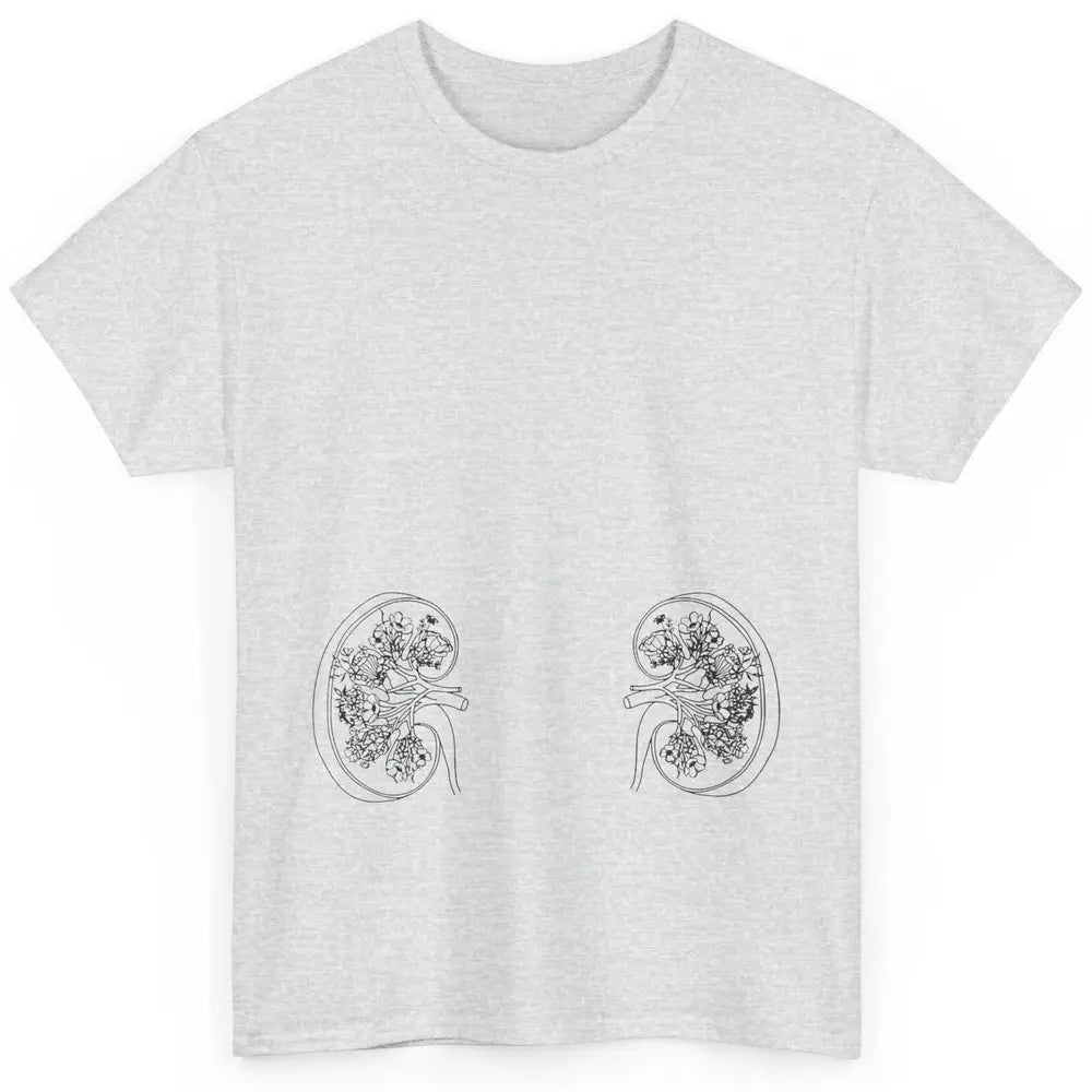 Floral Kidney Anatomy Two Kidneys Human Body Anatomy Classic Unisex T-Shirt