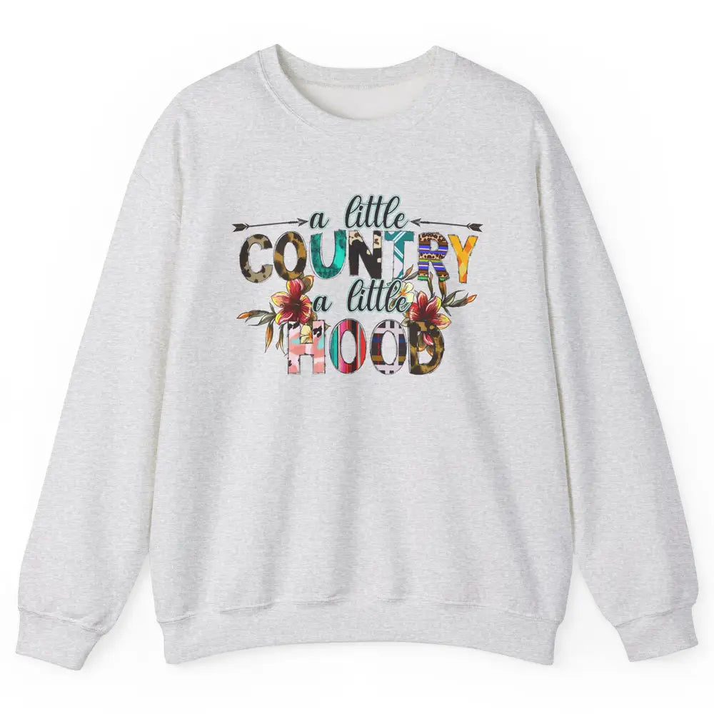 A Little Hood A Little Country Turquoise Western Country Unisex Crewneck Sweatshirt