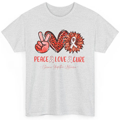 Chronic Idiopathic Urticaria CIU Peace Love Cure Sunflower Classic Unisex T-Shirt