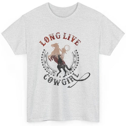 Western Country Cowgirl Riding Horses Cool Rodeo Howdy Retro Classic Unisex T-Shirt