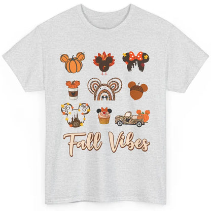 Retro Fall Vibes Pumpkin Turkey Halloween Fall Thanksgiving Classic Unisex T-Shirt