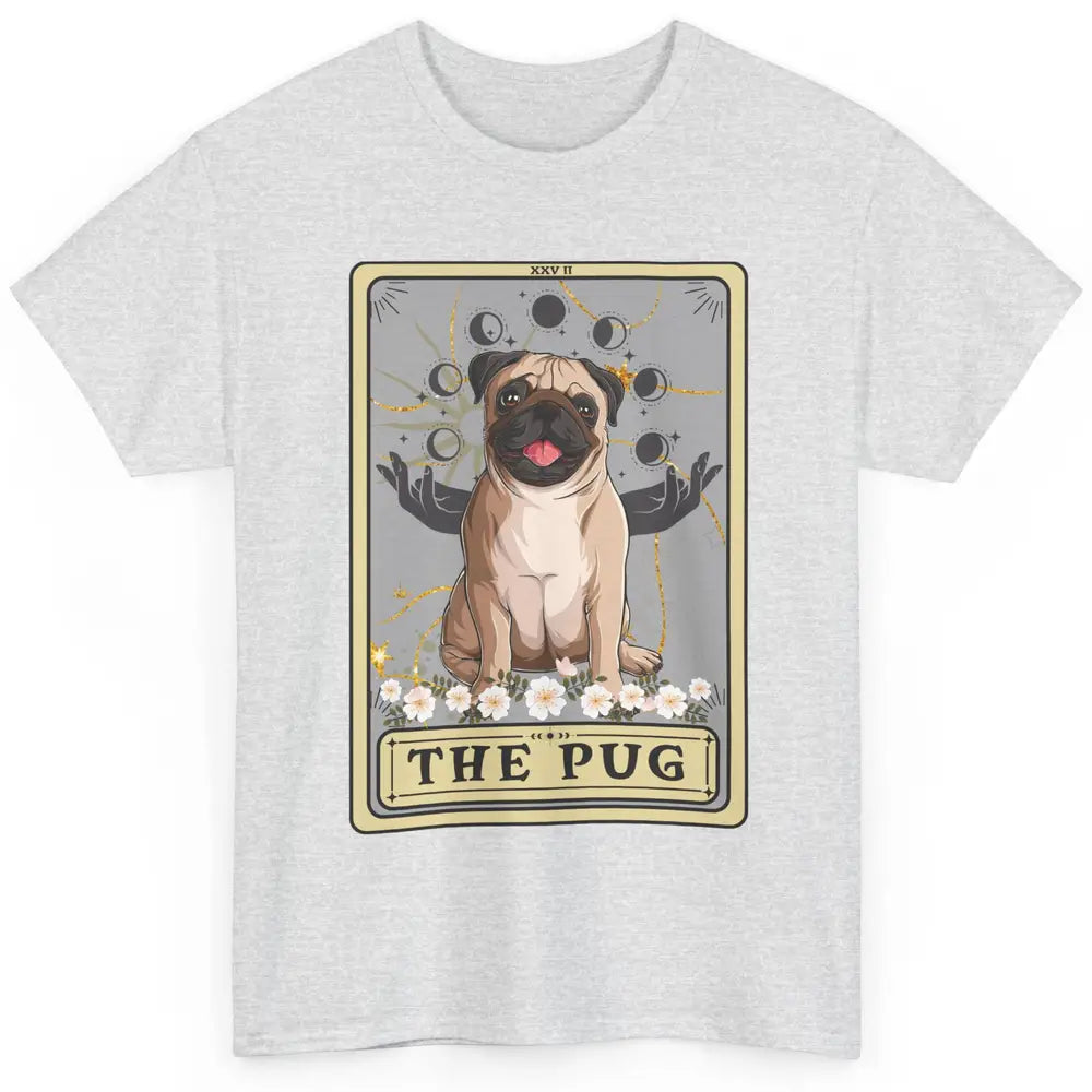 Floral The Pug Tarot Card Pug Mom Halloween Pug Lovers Classic Unisex T-Shirt