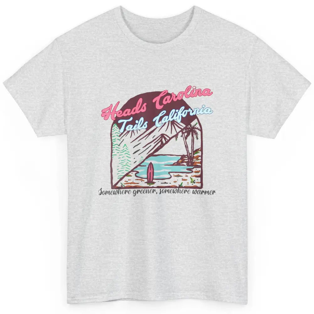 Western Heads Carolina Tails California Retro Beach Surf Classic Unisex T-Shirt