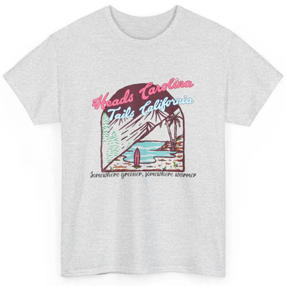 Western Heads Carolina Tails California Retro Beach Surf Classic Unisex T-Shirt