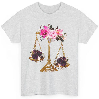 Wildflowers Lawyer Office Scales Roses Justice Law School Classic Unisex T-Shirt