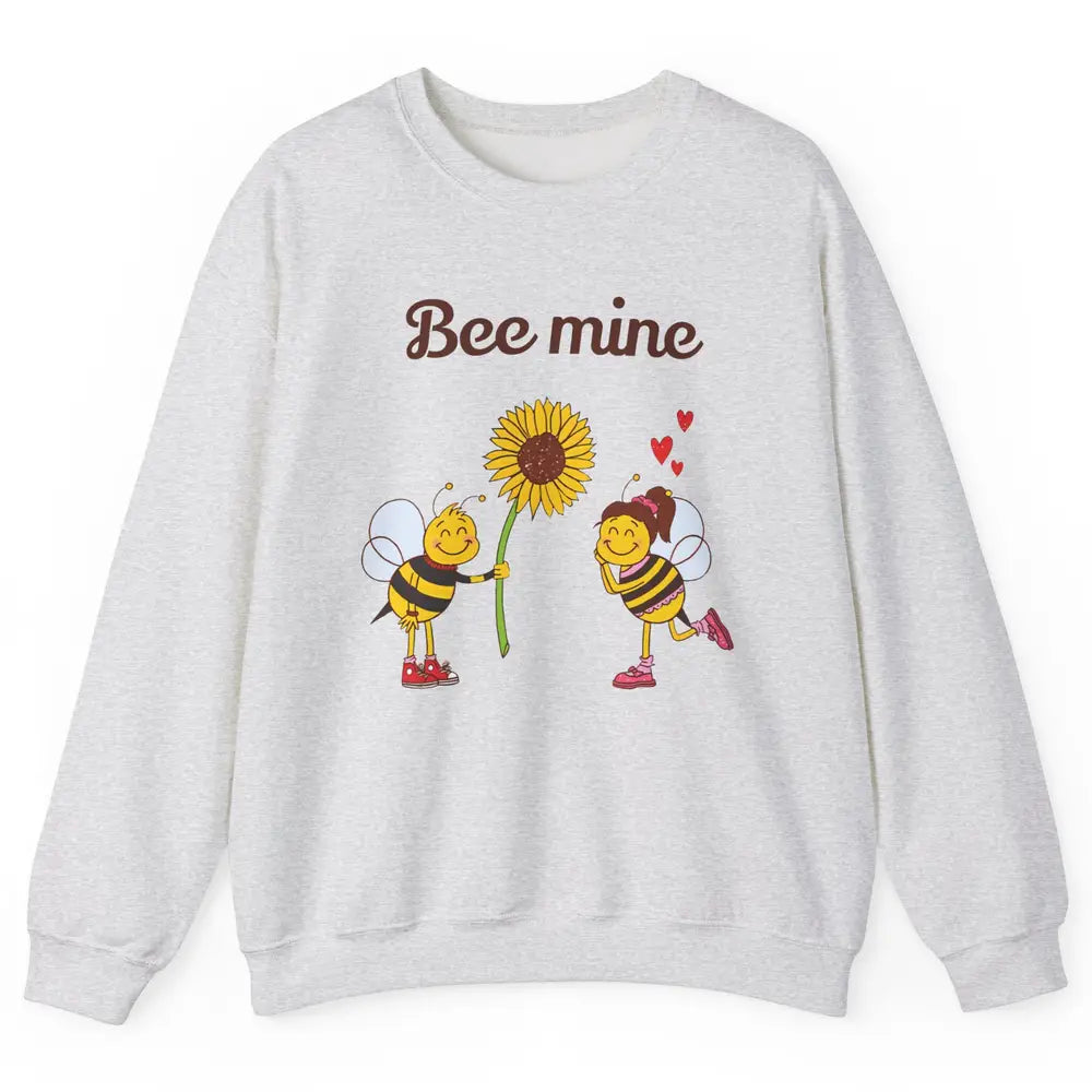 Bee Mine Love Valentine's Day Couple Romantic Bee Love Unisex Crewneck Sweatshirt