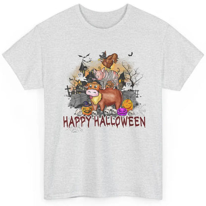 Farm Animal Haunted House Farming Halloween Spooky Season Classic Unisex T-Shirt