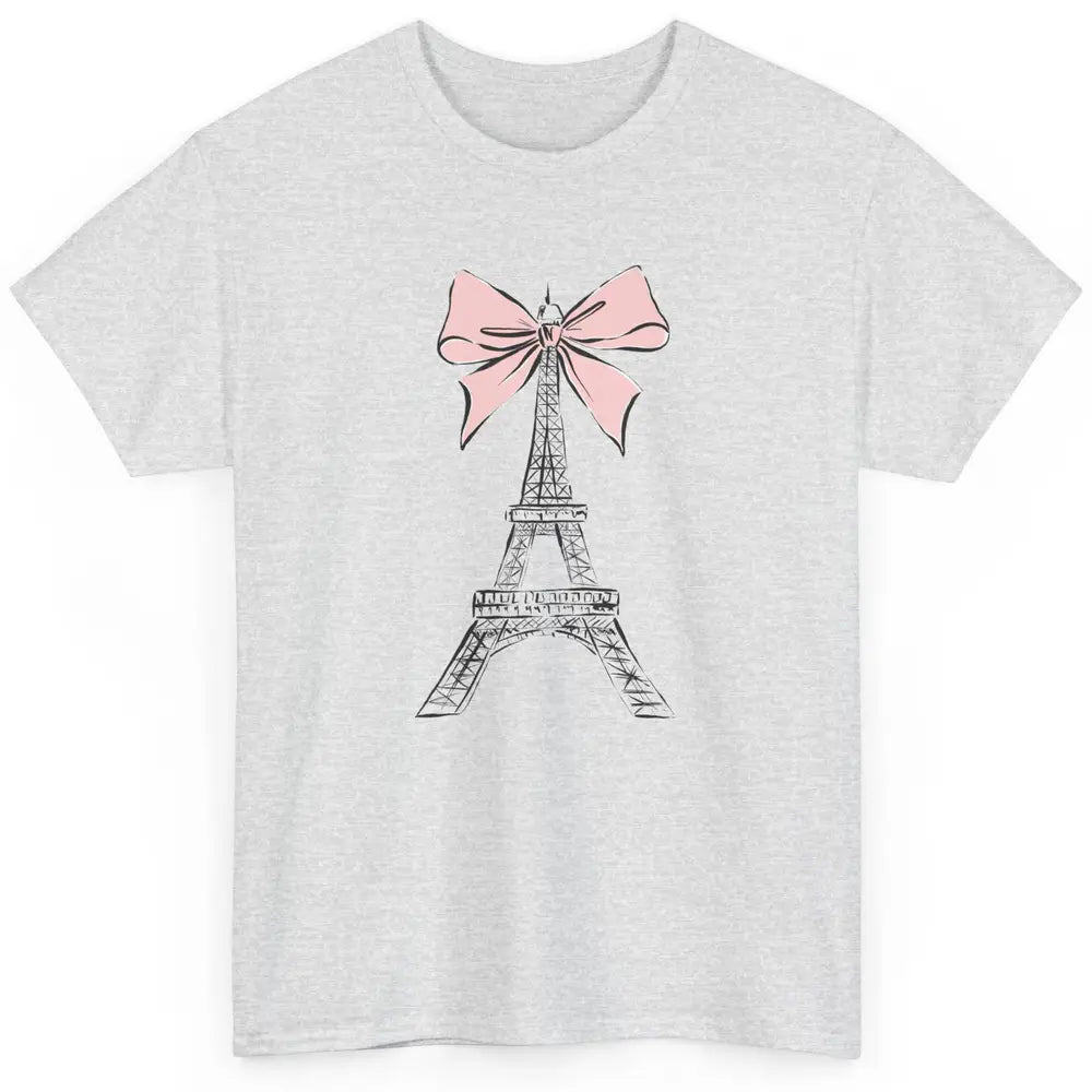 Voyager Floral Eiffel Tower Minimal Paris France Travel Girl Classic Unisex T-Shirt