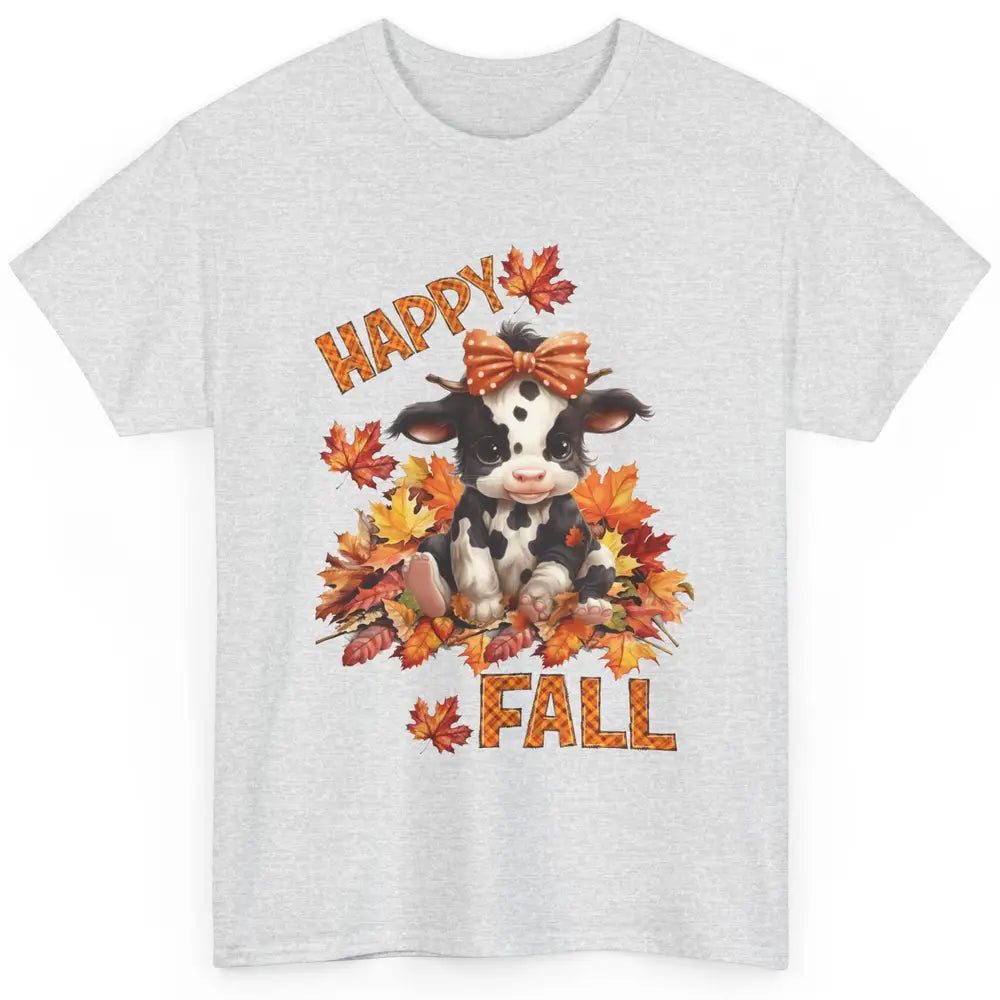 Cute Baby Cow Bandana Hay Fall Pumpkin Thanksgiving Autumn Classic Unisex T-Shirt