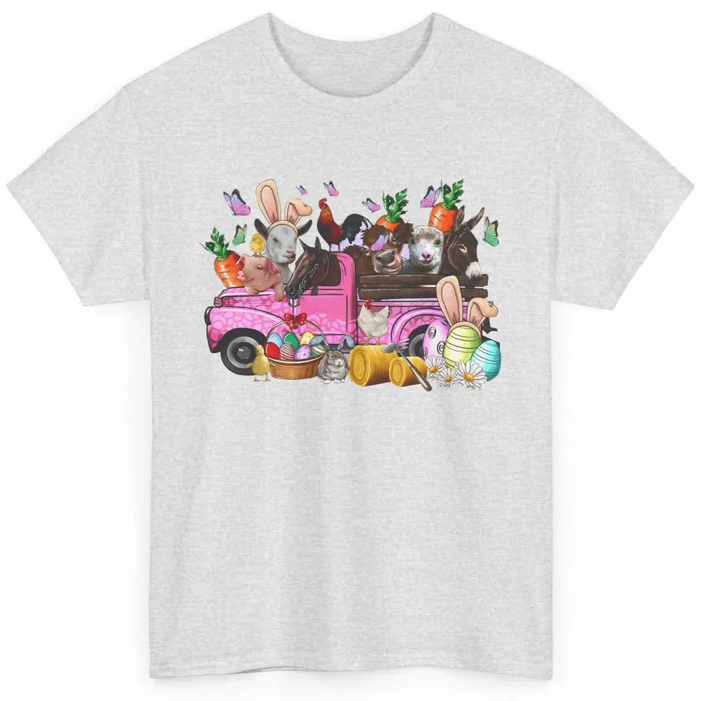 Easter Farm Truck With Easter Eggs Basket Animal Bunny Ears Classic Unisex T-Shirt