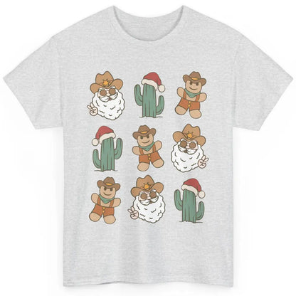 Cowboy Santa Gingerbread Desert Cactus Western Country Xmas Classic Unisex T-Shirt