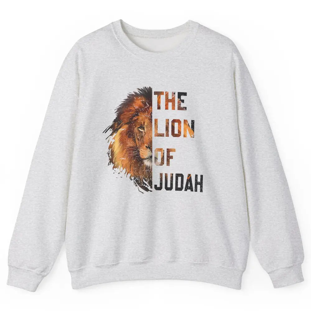 Yeshua Lion Of Judah Bible Verse Christian Faith Religious Unisex Crewneck Sweatshirt