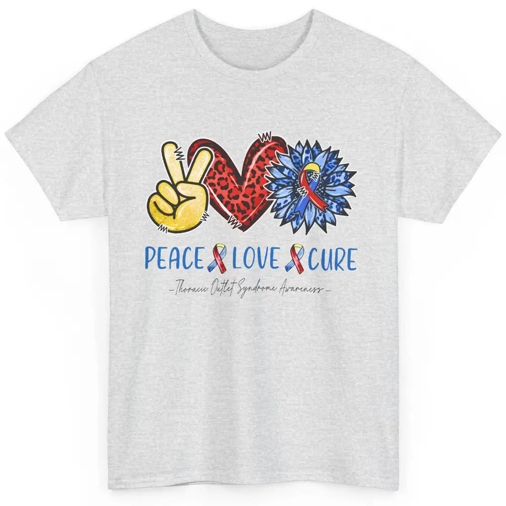 Thoracic Outlet Syndrome Awareness Peace Love Cure Sunflower Classic Unisex T-Shirt