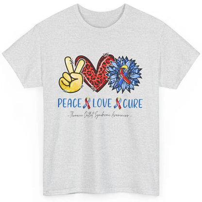 Thoracic Outlet Syndrome Awareness Peace Love Cure Sunflower Classic Unisex T-Shirt