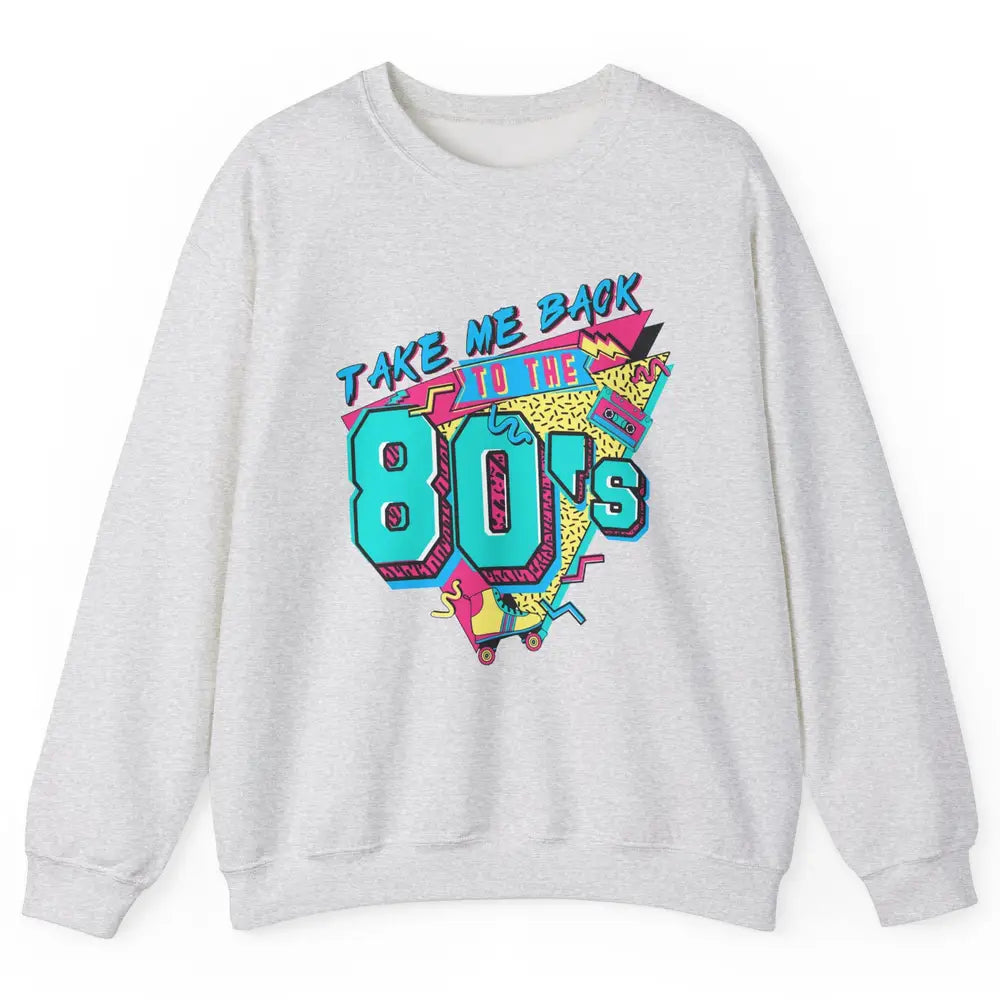 Vintage Take Me Back To The 80s Cassette Retro Rainbow Child Unisex Crewneck Sweatshirt