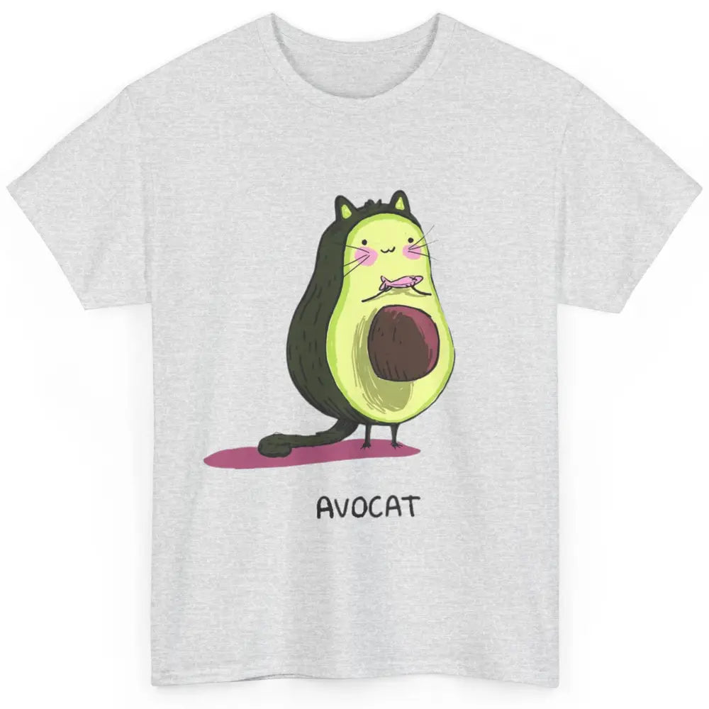 Cute Avocat Avocado Pink Cat Kitten Pun Healthy Vegan Veggie Classic Unisex T-Shirt