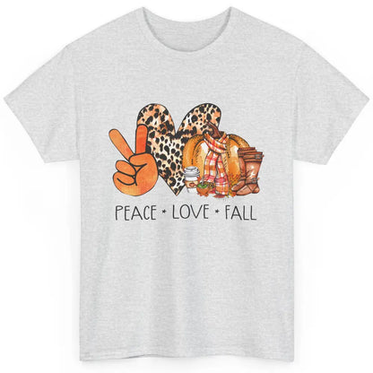 Peace Love Fall Pumpkin Spice Fall Halloween Thanksgiving Classic Unisex T-Shirt