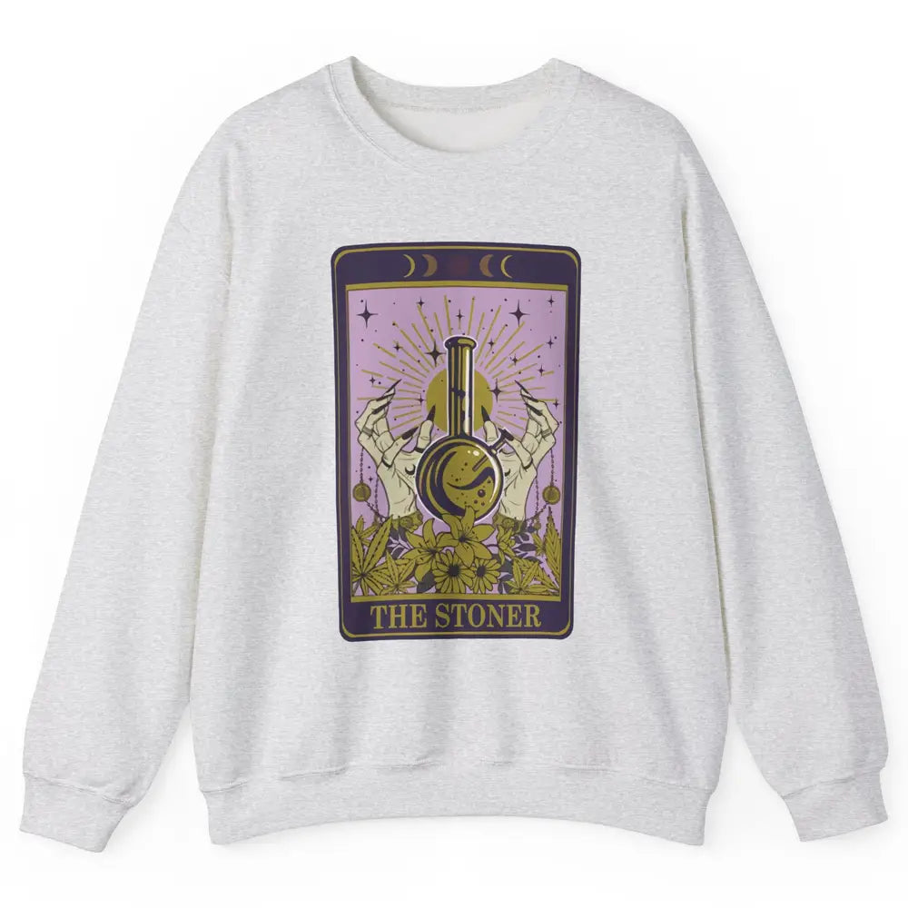 Vintage Witch The Stoner Tarot Card Weed Cannabis Marijuana Unisex Crewneck Sweatshirt