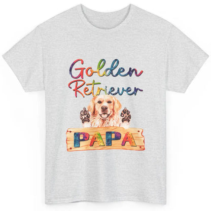 Colorful Golden Retriever Dog Papa Cute Puppy Father Dad Classic Unisex T-Shirt