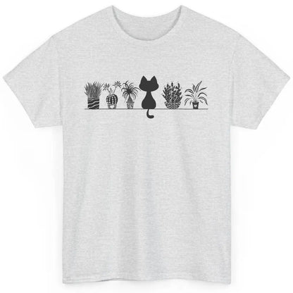 Black Cat Succulent Plant Cactus Cat Lady Gardening Planting Classic Unisex T-Shirt