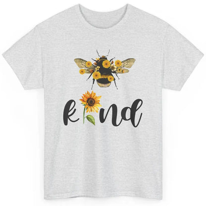 Bee Kind Be Cute Graphic Sunflower Inspirational Sayings Classic Unisex T-Shirt