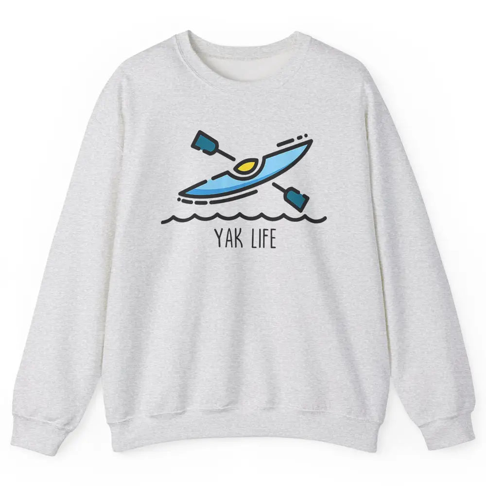 Yak Life Sunset Kayak Kayaking Retro 70s Paddling Outdoor Unisex Crewneck Sweatshirt