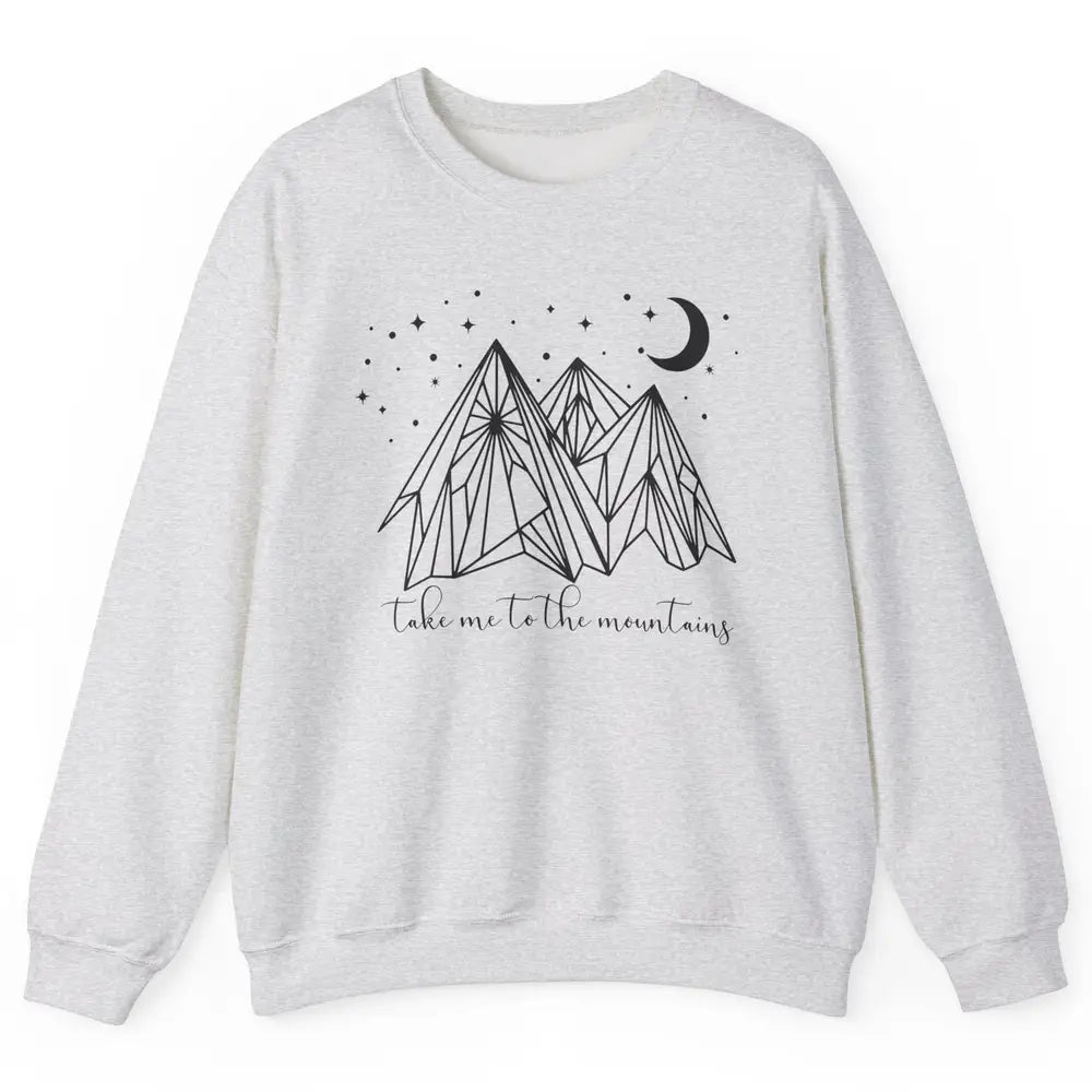 Take Me to the Mountains Boho Hiking Camping Outdoor Gift Unisex Crewneck Sweatshirt