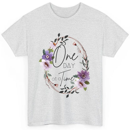 Floral Christian One Day At A Time Bible Verse Religious Classic Unisex T-Shirt