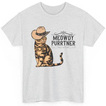 Funny Cat Cowboy Meowdy Purrtner Western Country Cat Mom Classic Unisex T-Shirt