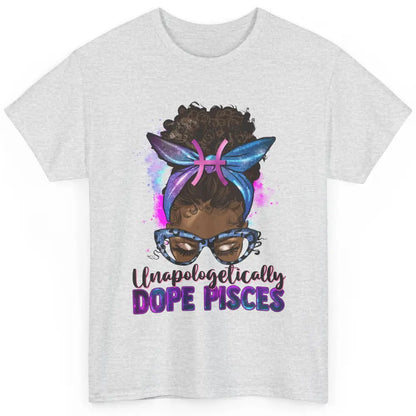 Unapologetically Dope Pisces Zodiac Leopard Afro Messy Bun Classic Unisex T-Shirt