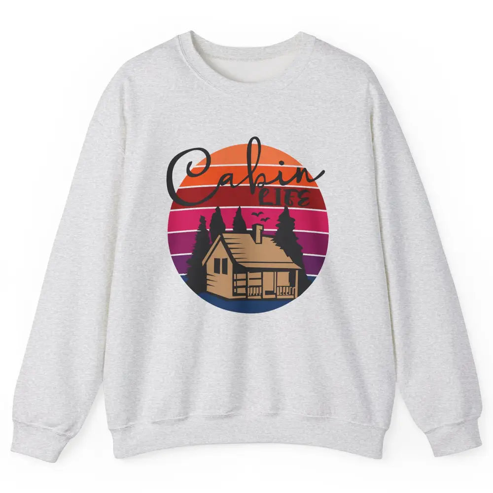 Cabin Life Vintage Cabin Camping Northern Lakes Outdoor Life Unisex Crewneck Sweatshirt