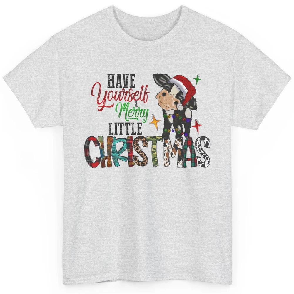 Cow Santa Have Yourself Merry Little Christmas Western Xmas Classic Unisex T-Shirt