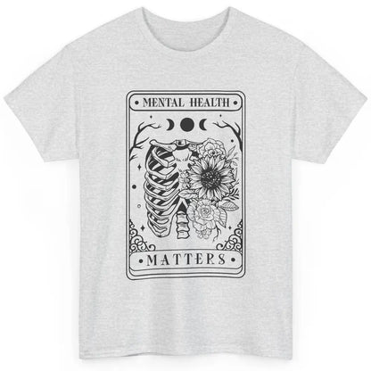 Floral Rib Cage Mental Health Matters Tarot Card Halloween Classic Unisex T-Shirt