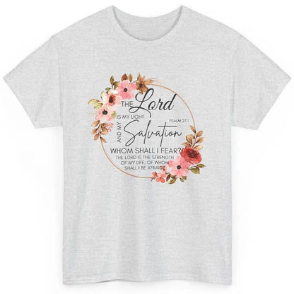 Floral Christian Lord Is My Light Salvation Bible Religious Classic Unisex T-Shirt