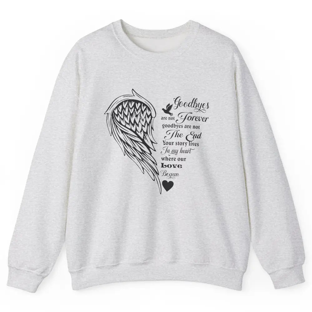 Angel Wing Cardinals Goodbyes Are Not The End Loving Memory Unisex Crewneck Sweatshirt