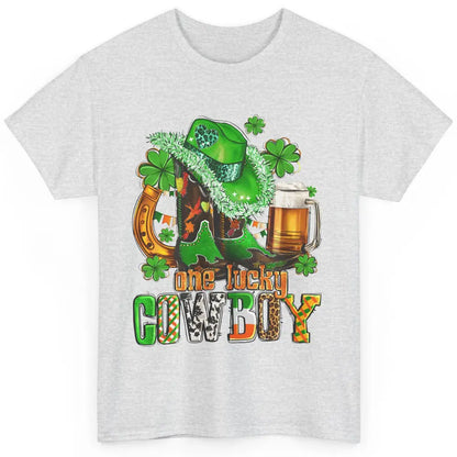 Western Lucky Cowboy Boots Clover Leopard St Patricks Day Classic Unisex T-Shirt