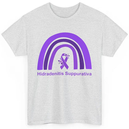 Small Fiber Neuropathy Awareness Floral Purple Rainbow Classic Unisex T-Shirt